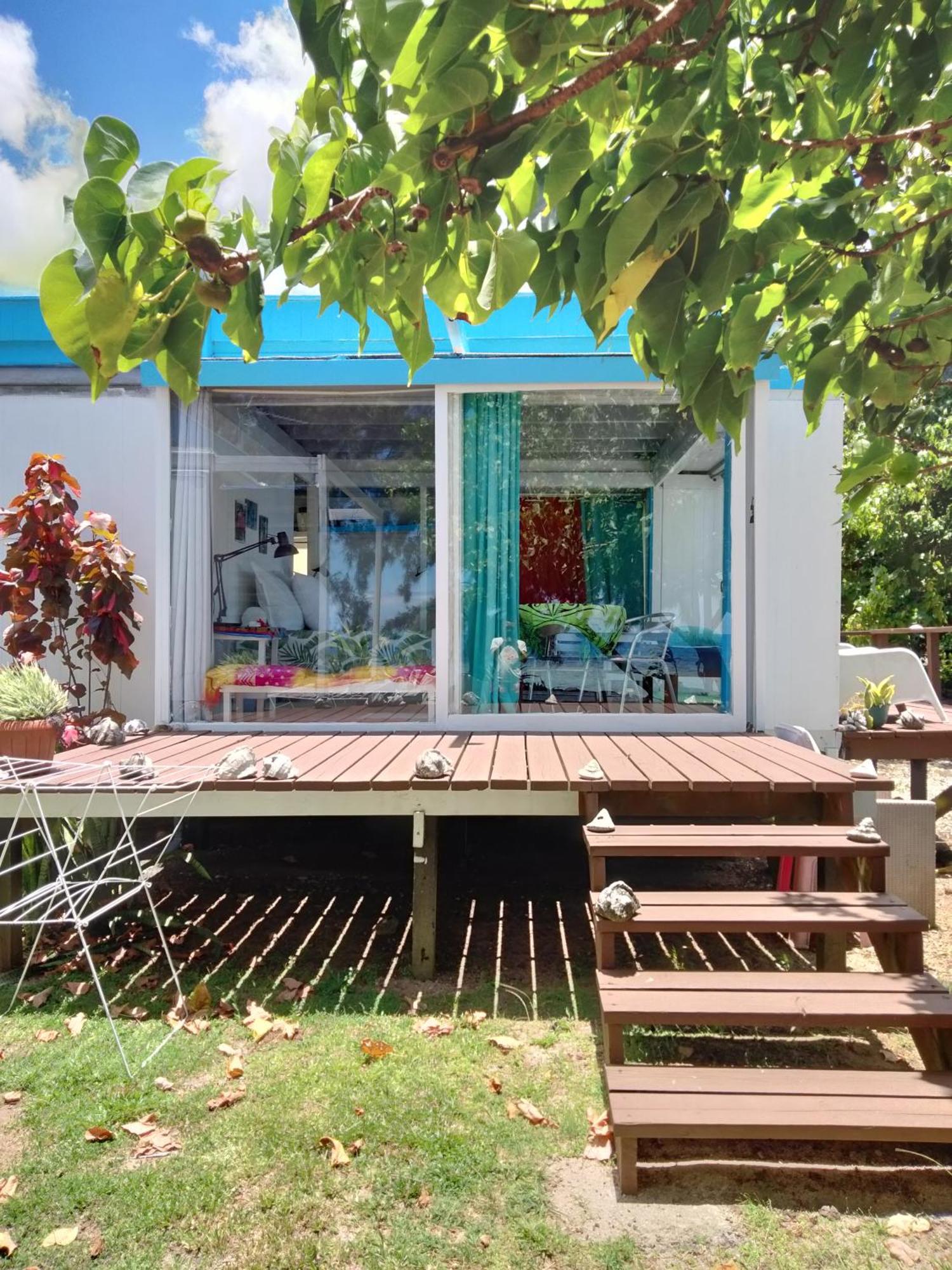 Bungalow Vue Lagon 180 Degre, La Maison Bleue 무레아 외부 사진